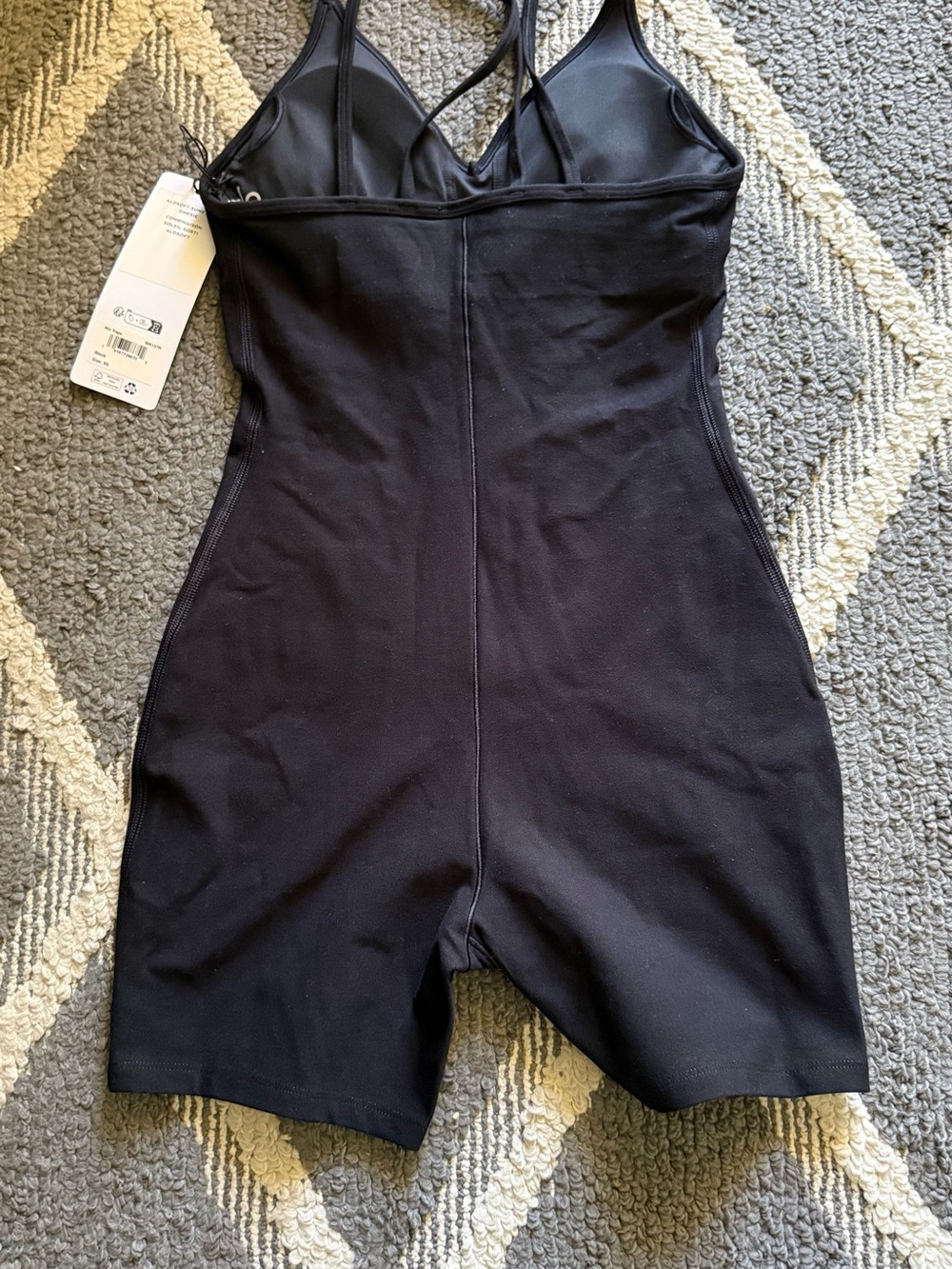 ALO Yoga Black V‑Neck Strappy Romper - Picture 3 of 3